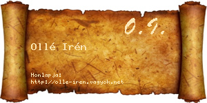 Ollé Irén névjegykártya